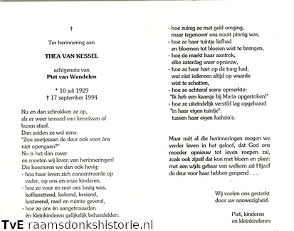 Thea van Kessel- Piet van Wandelen